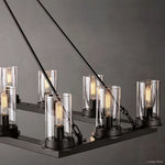 Ondra Charred Metal Linear Chandelier 72"