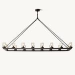 Ondra Charred Metal Linear Chandelier 72"