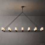 Ondra Charred Metal Linear Chandelier 72"
