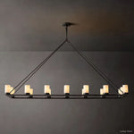 Ondra Charred Metal Linear Chandelier 72"