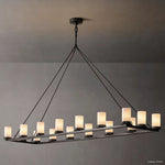 Ondra Charred Metal Linear Chandelier 72"