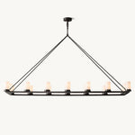 Ondra Charred Metal Linear Chandelier 72"