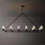 Ondra Charred Metal Linear Chandelier 52"