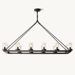 Ondra Charred Metal Linear Chandelier 52"