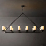 Ondra Charred Metal Linear Chandelier 52"