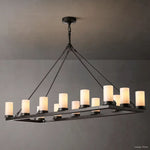 Ondra Charred Metal Linear Chandelier 52"