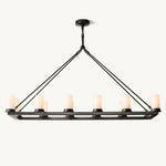 Ondra Charred Metal Linear Chandelier 52"