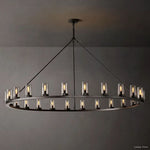 Ondra Charred Metal Round Chandelier 72"