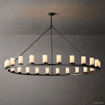 Ondra Charred Metal Round Chandelier 72"