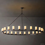 Ondra Charred Metal Round Chandelier 72"