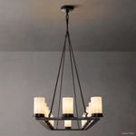 Ondra Charred Metal Linear Chandelier 52"