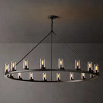 Ondra Charred Metal Round Chandelier 60"