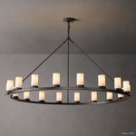 Ondra Charred Metal Round Chandelier 60"