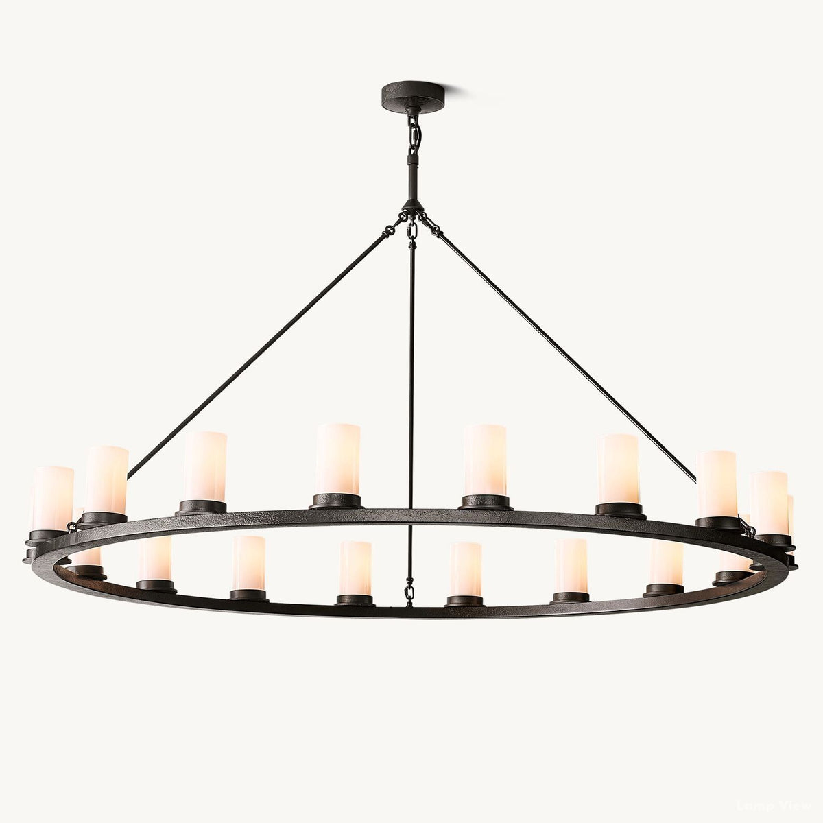 Ondra Charred Metal Round Chandelier 60"