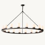 Ondra Charred Metal Round Chandelier 60"