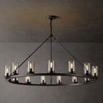 Ondra Charred Metal Round Chandelier 48"