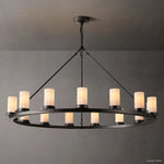 Ondra Charred Metal Round Chandelier 48"