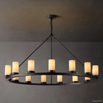 Ondra Charred Metal Round Chandelier 48"