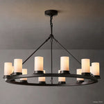 Ondra Charred Metal Round Chandelier 36"