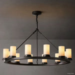 Ondra Charred Metal Round Chandelier 36"
