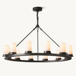 Ondra Charred Metal Round Chandelier 36"