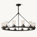 Ondra Charred Metal Round Chandelier 36"