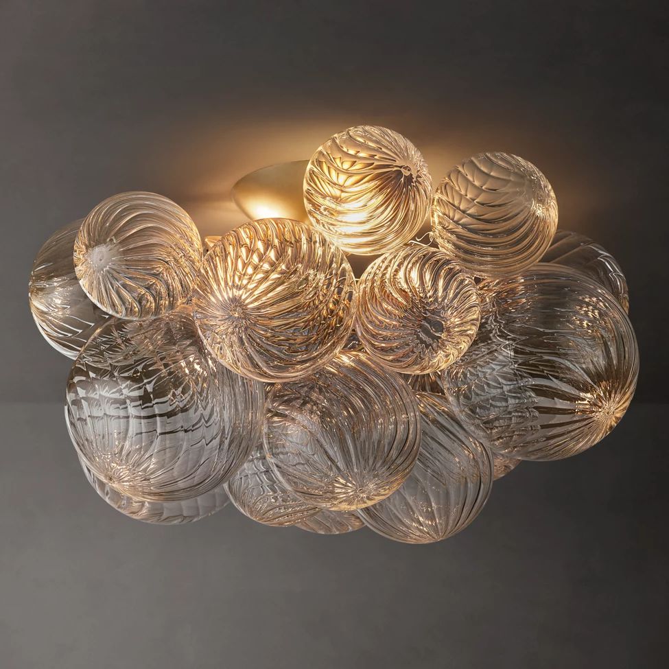 Trellor Spiraled Globe Flush Mount