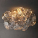 Trellor Spiraled Globe Flush Mount
