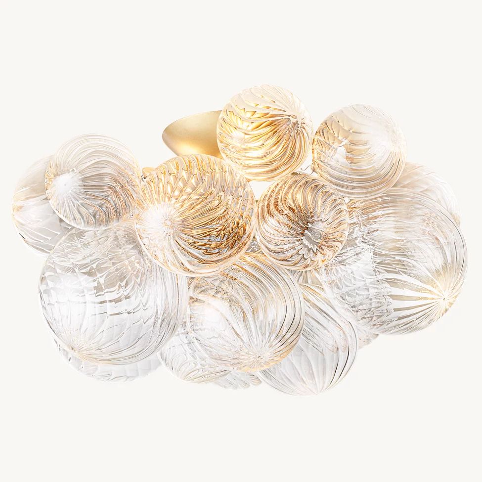 Trellor Spiraled Globe Flush Mount