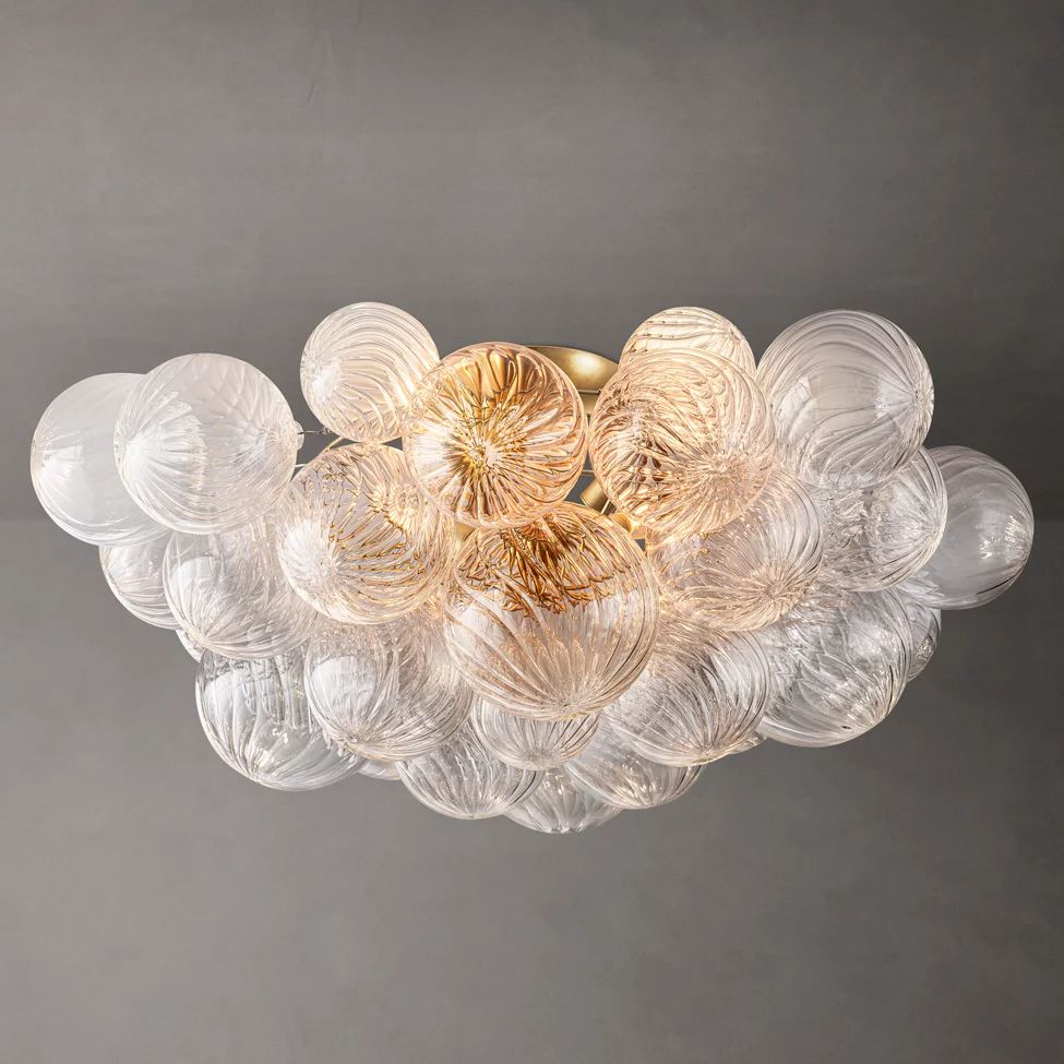 Trellor Spiraled Globe Flush Mount