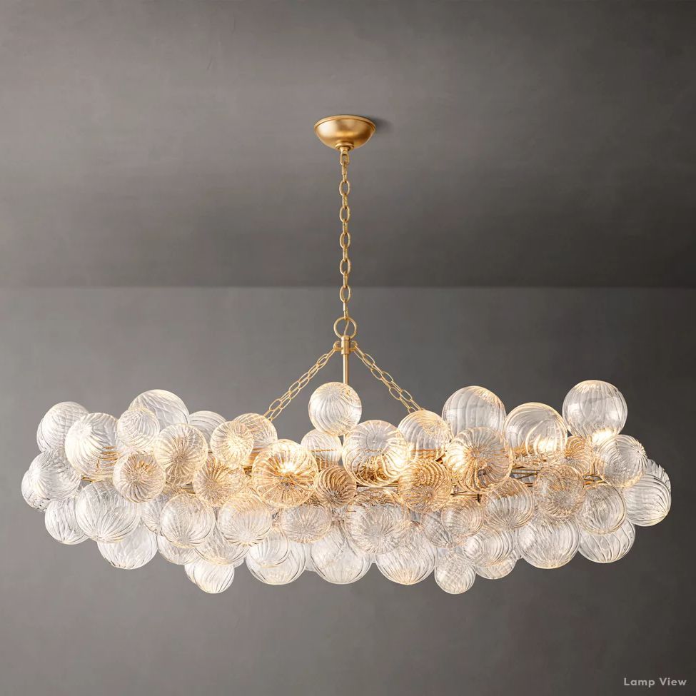 Trellor Spiraled Globe Linear Chandelier 63"