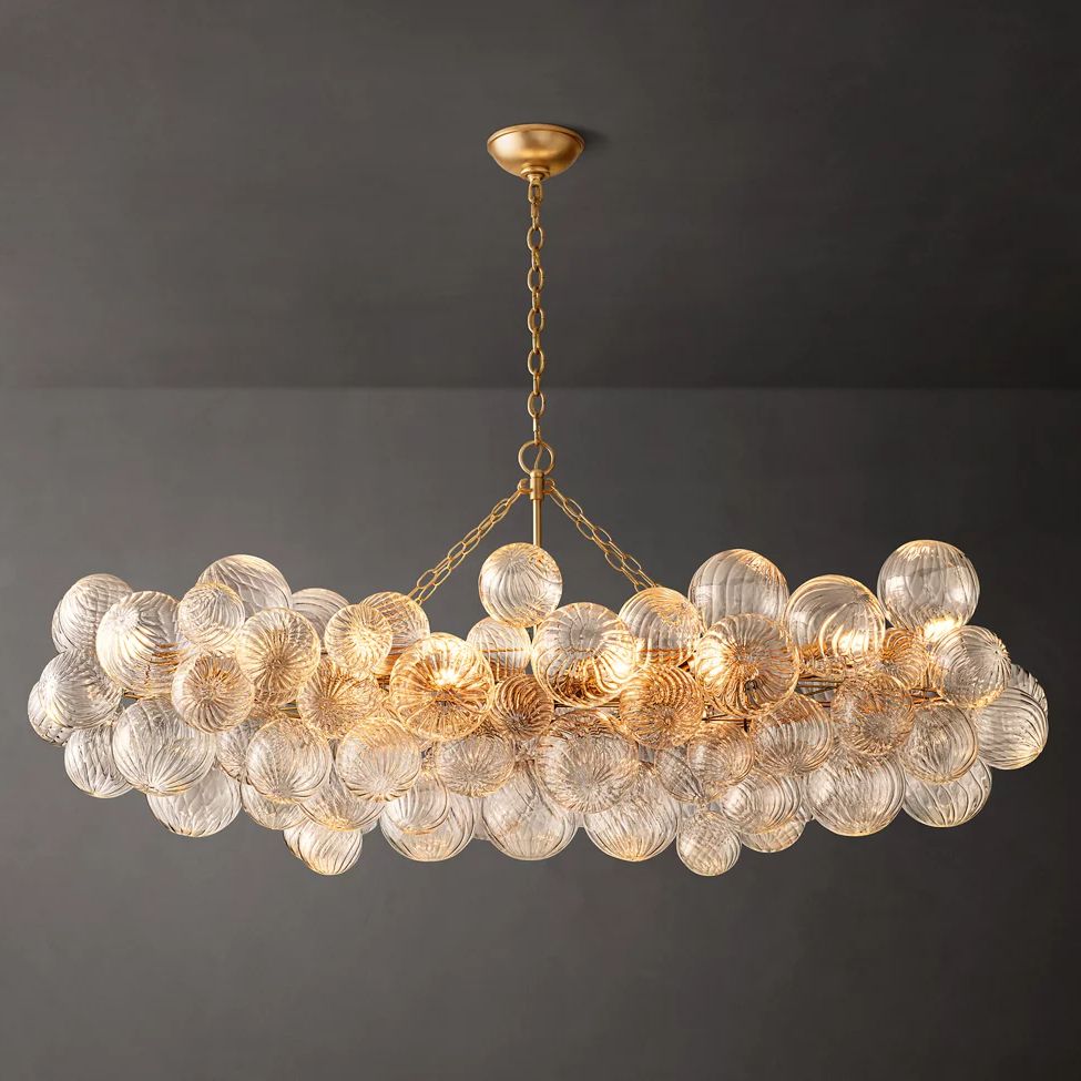 Trellor Spiraled Globe Linear Chandelier 63"