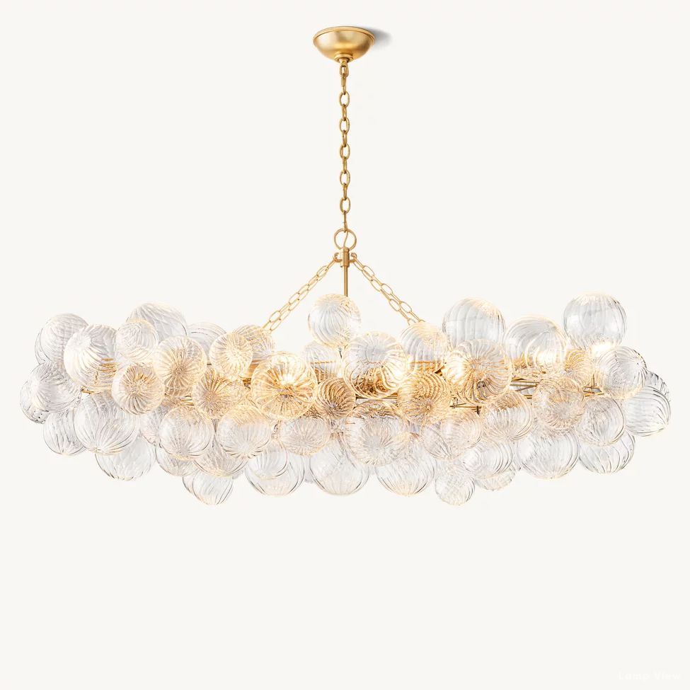 Trellor Spiraled Globe Linear Chandelier 63"