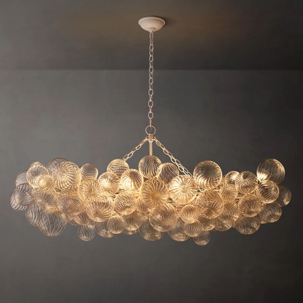 Trellor Spiraled Globe Linear Chandelier 63"
