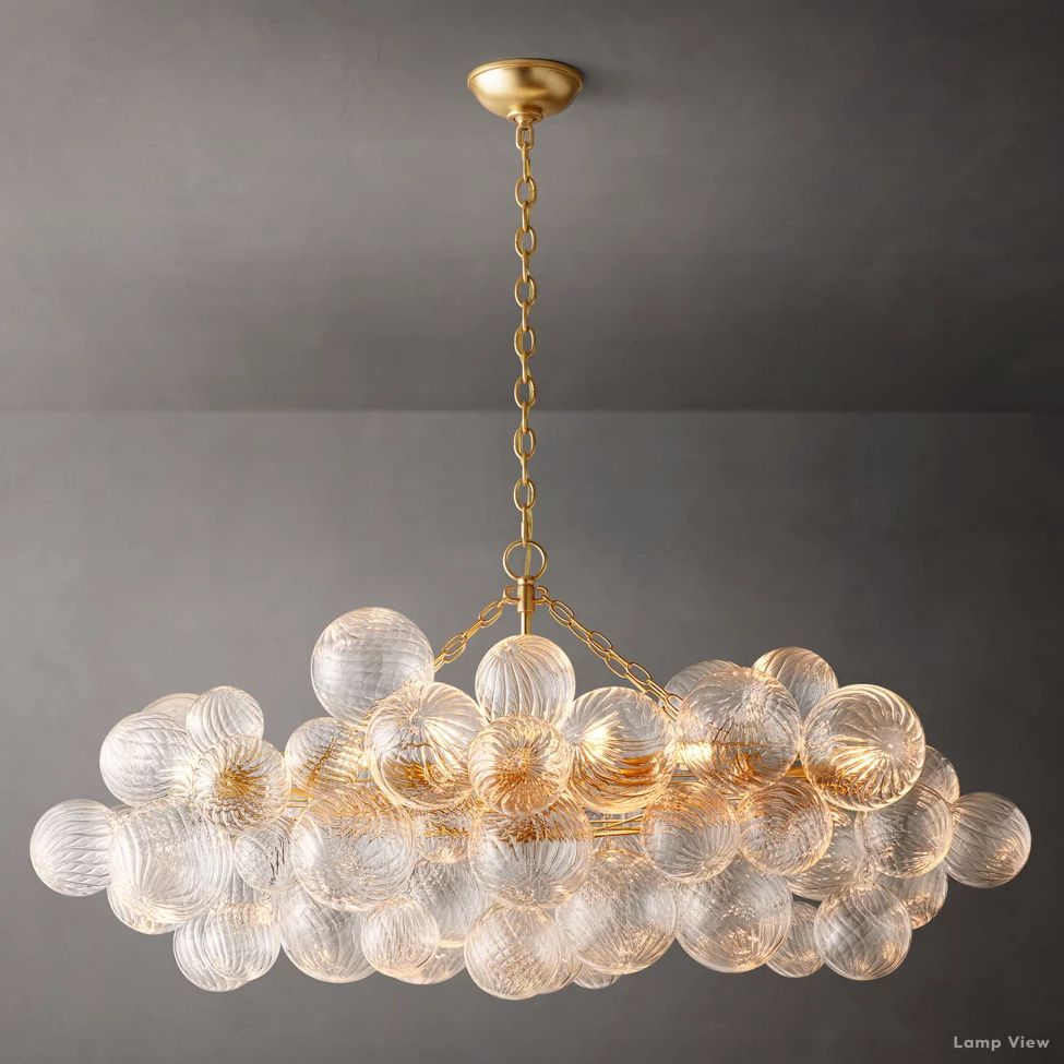 Trellor Spiraled Globe Linear Chandelier 51"