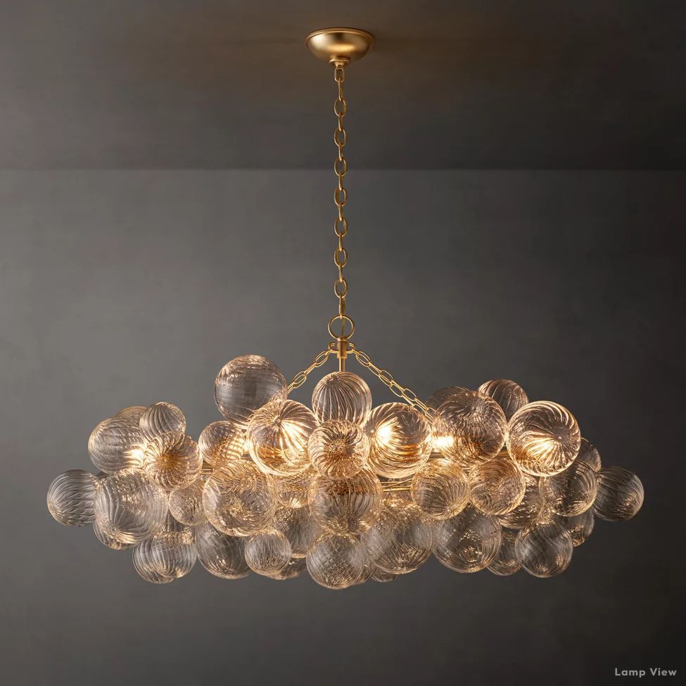 Trellor Spiraled Globe Linear Chandelier 51"