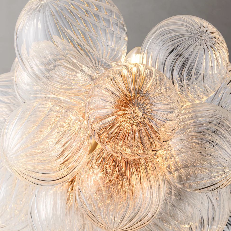 Trellor Spiraled Globe Linear Chandelier 51"
