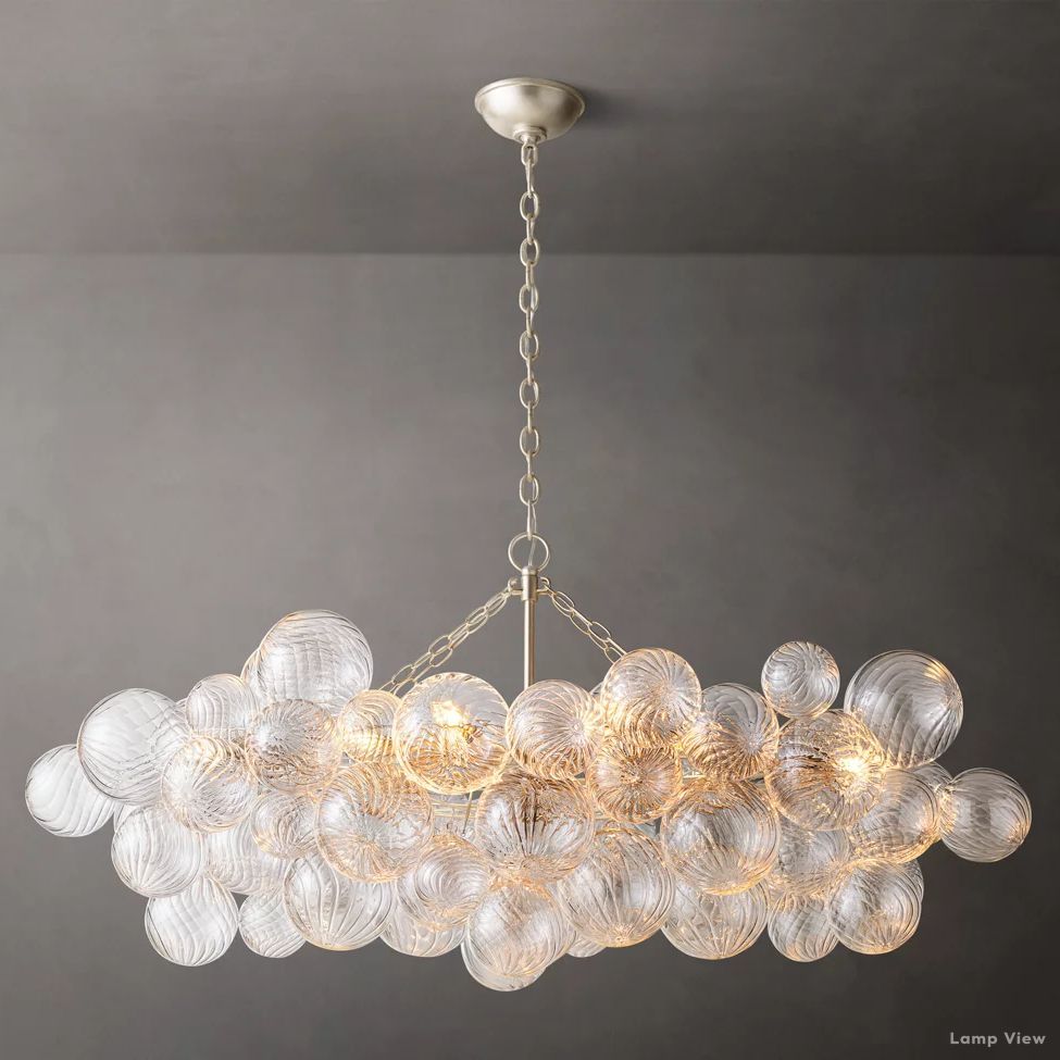 Trellor Spiraled Globe Linear Chandelier 51"