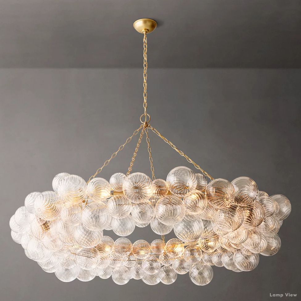 Trellor Spiraled Globe Ring Chandelier 63"