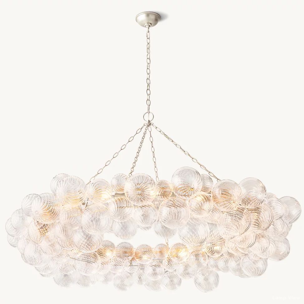 Trellor Spiraled Globe Ring Chandelier 63"