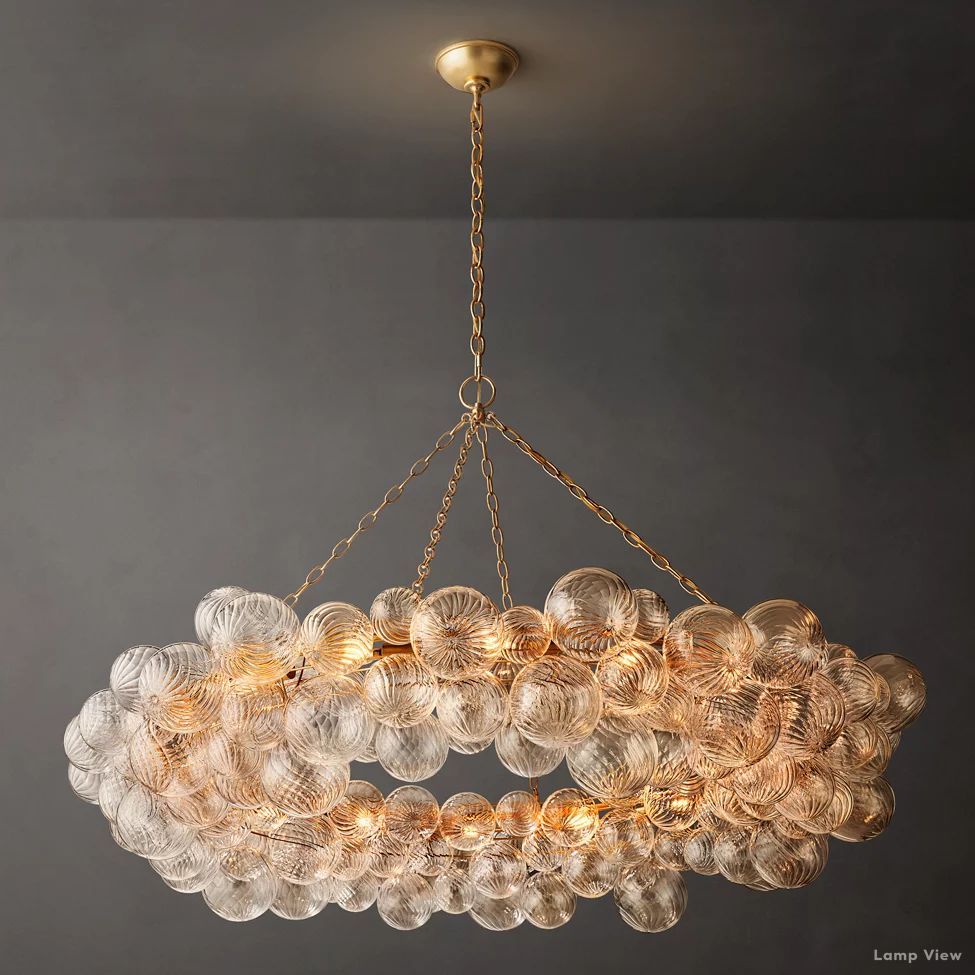 Trellor Spiraled Globe Ring Chandelier 54"