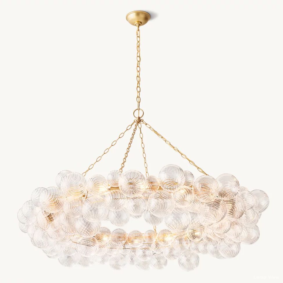 Trellor Spiraled Globe Ring Chandelier 54"