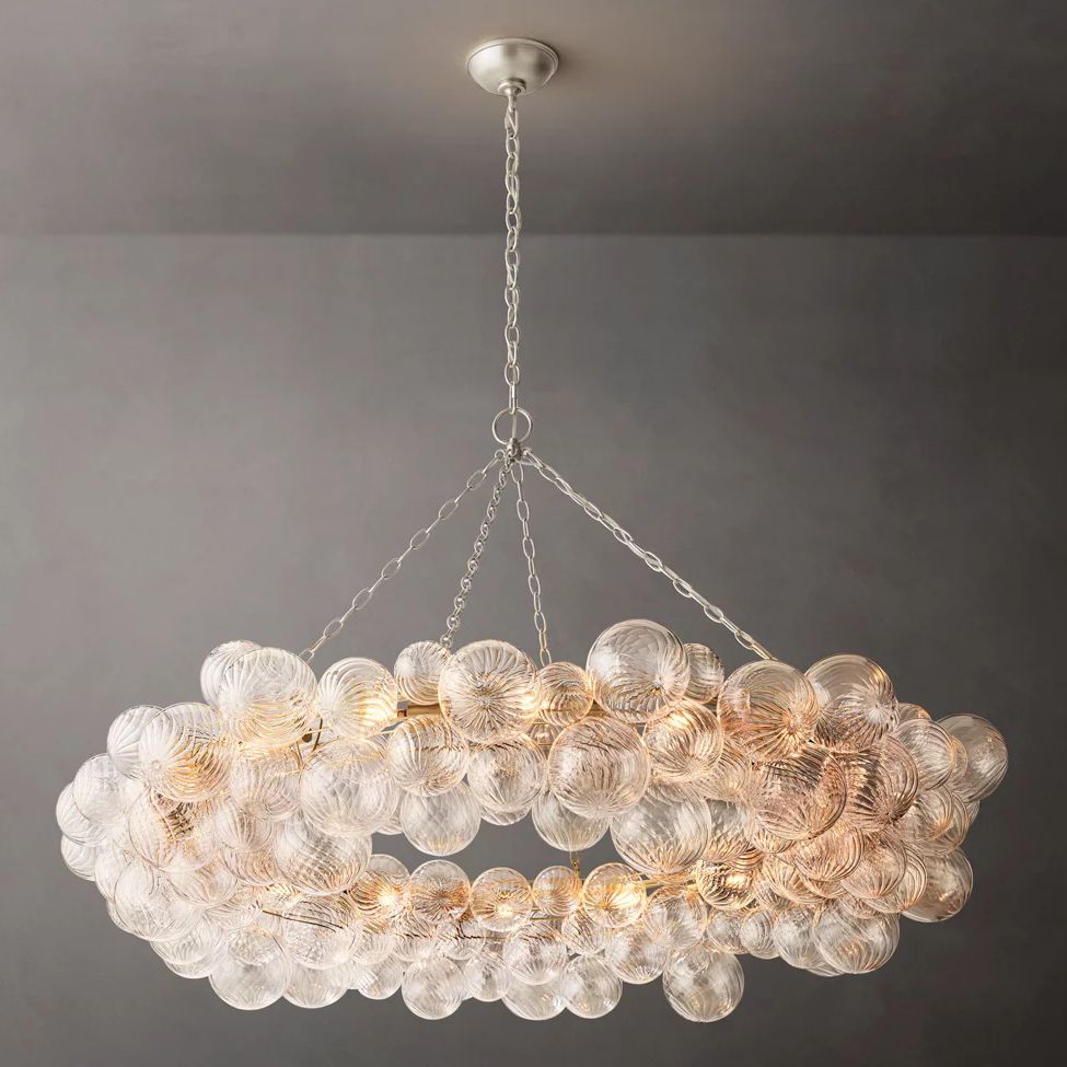 Trellor Spiraled Globe Ring Chandelier 54"