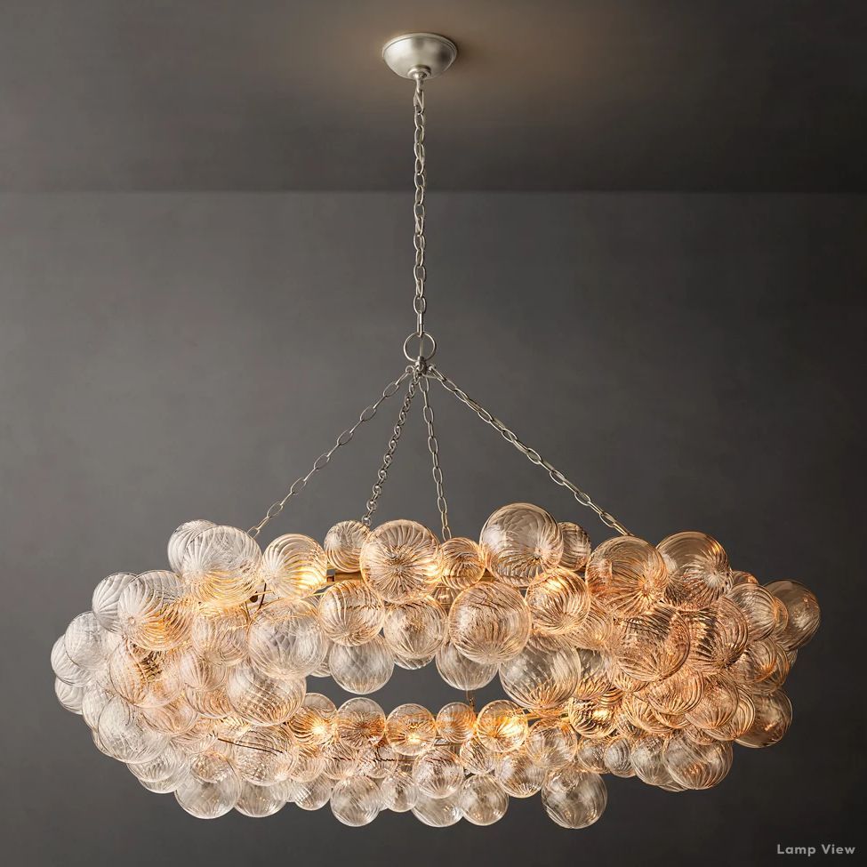 Trellor Spiraled Globe Ring Chandelier 54"