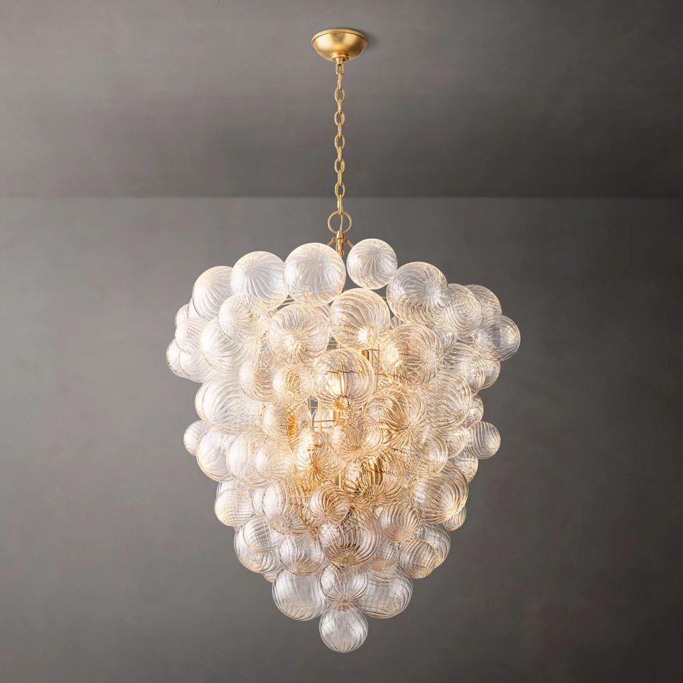 Trellor Spiraled Globe Entry Chandelier 36"