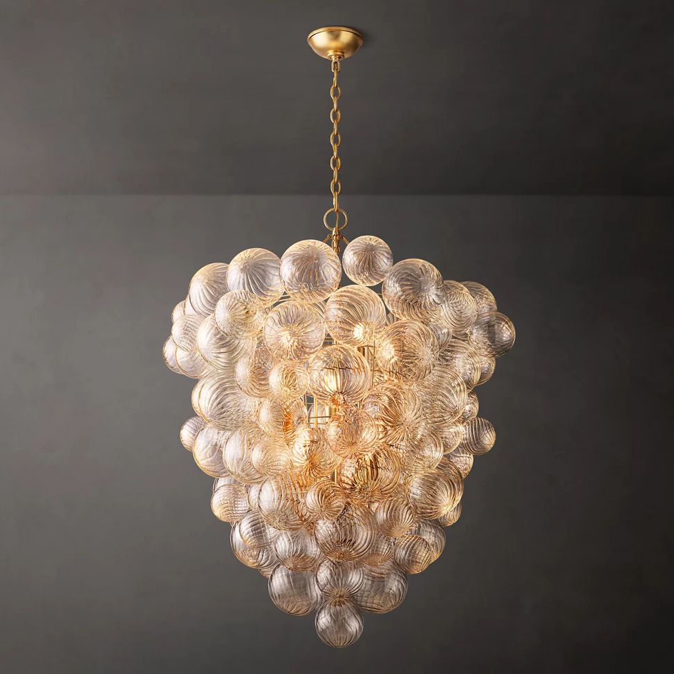 Trellor Spiraled Globe Entry Chandelier 36"