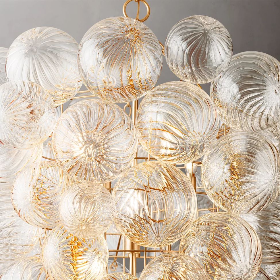 Trellor Spiraled Globe Entry Chandelier 36"
