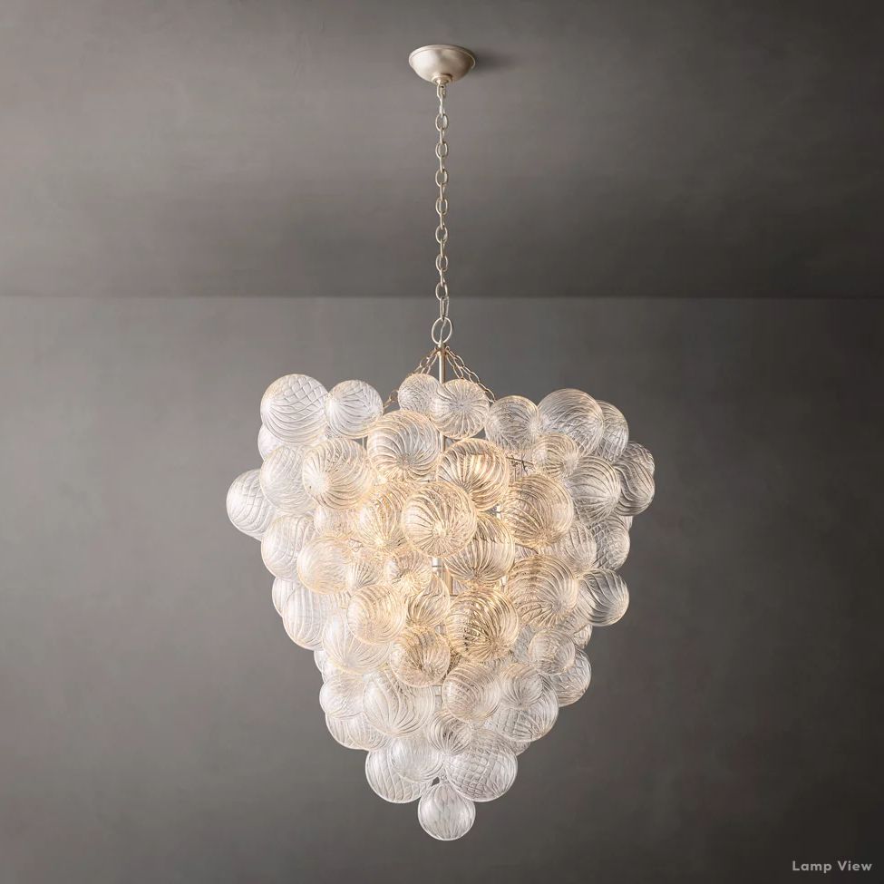 Trellor Spiraled Globe Entry Chandelier 36"