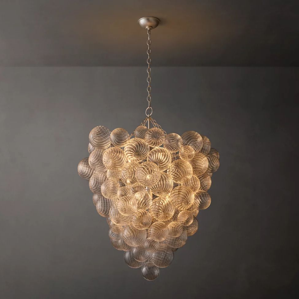 Trellor Spiraled Globe Entry Chandelier 36"