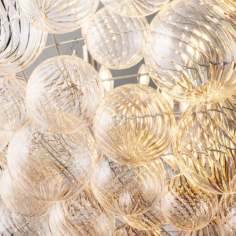 Trellor Spiraled Globe Entry Chandelier 36"
